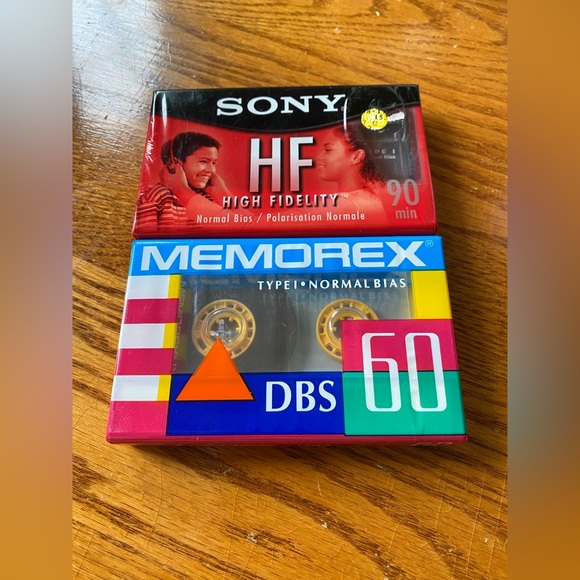 Sony High Fidelity 90 min & Memorex DBS 60 min Cassette Tapes Sealed - Picture 1 of 6